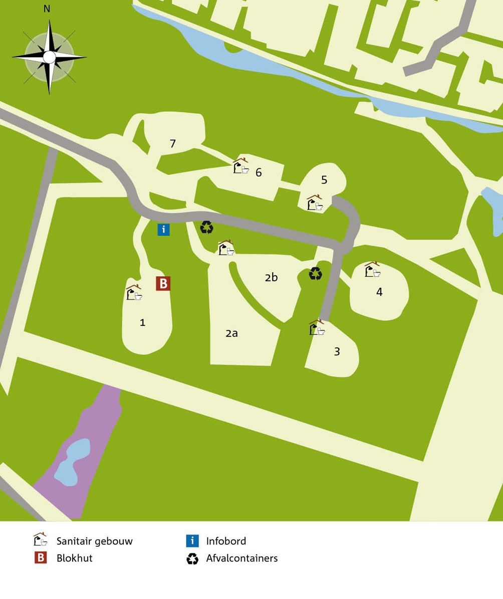 Plattegrond groepskampeerterrein De Banken